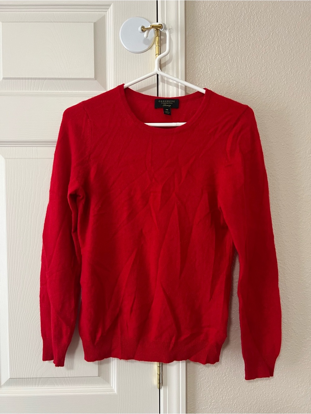 Charter Club 100% Cashmere Red Crewneck Sweater Petite Medium PM